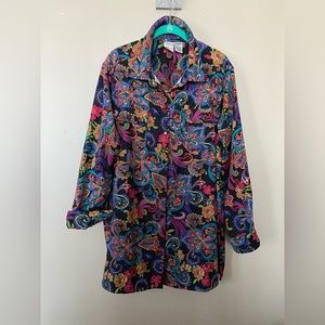 Romans colorful paisley print button down shirt